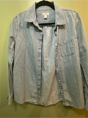 Cat & Jack Light Blue Denim Button-Down Shirt